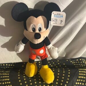 Mickey Mouse Plush Toy - Black, Red, Yellow